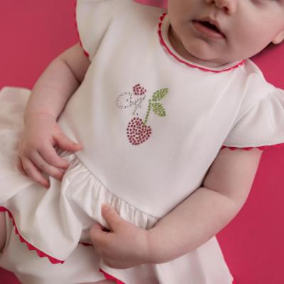 Picture of Little A Baby Girls Cutie Frutti Peggy Cherry Romper - Bright White