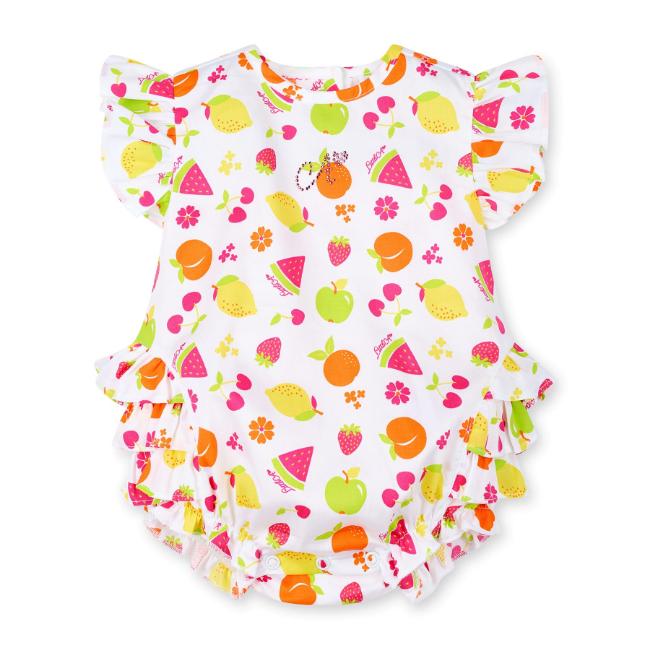 Picture of Little A Baby Girls Cutie Frutti Paloma Print Romper - Bright White