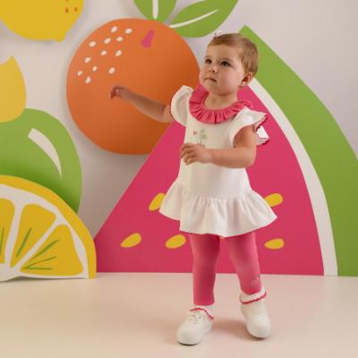 Picture of PRE ORDER Little A Baby Girls Cutie Frutti Phoebe Cherry Legging Set X 2 - Bright White