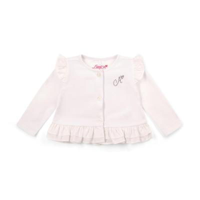 Picture of Little A Baby Girls Cutie Frutti Penny Cardigan With Frill Detail - Bright White