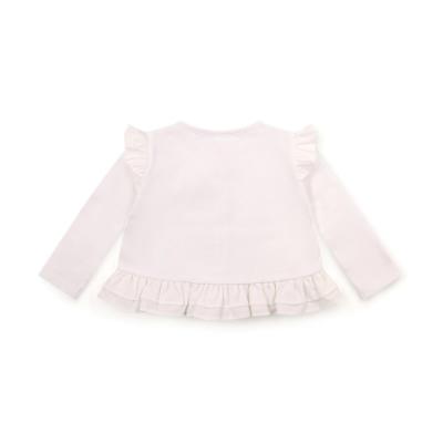 Picture of PRE ORDER Little A Baby Girls Cutie Frutti Penny Cardigan With Frill Detail - Bright White