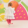 Picture of PRE ORDER Little A Baby Girls Cutie Frutti Penny Cardigan With Frill Detail - Bright White