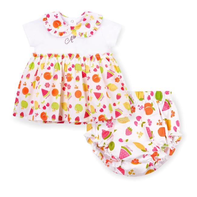 Picture of PRE ORDER Little A Baby Girls Cutie Frutti Payton Print Dress - Bright White