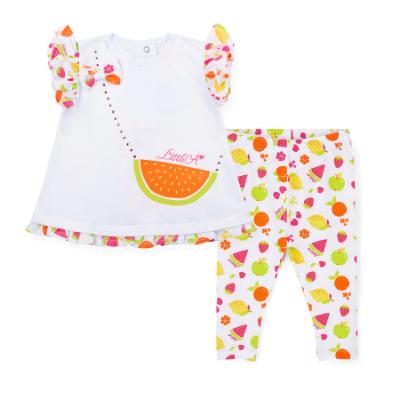 Picture of Little A Baby Girls Cutie Frutti Palmer Print Legging Set - Bright White