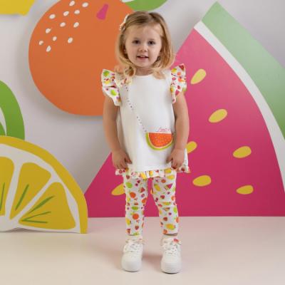 Picture of Little A Baby Girls Cutie Frutti Palmer Print Legging Set - Bright White
