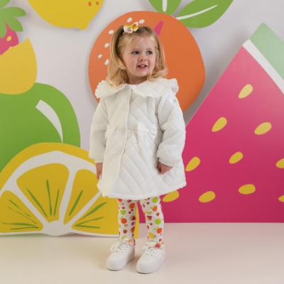 Picture of PRE ORDER Little A Baby Girls Cutie Frutti Penelope Quilted Jacket - Bright White
