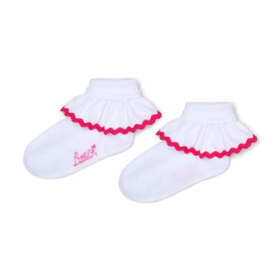 Picture of Little A Baby Girls Cutie Frutti Paige Ric Rac Frill Ankle Sock - Bright White
