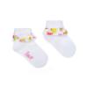 Picture of Little A Baby Girls Cutie Frutti Poppy Print Frill Ankle Sock - Bright White