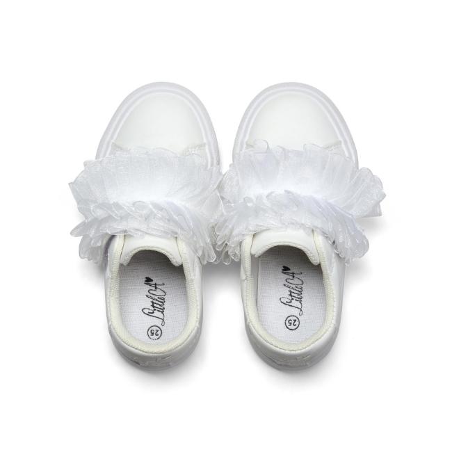 Picture of PRE ORDER Little A Baby Girls Cutie Frutti Tully Tulle Trainer - Bright White
