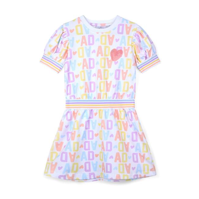 Picture of A Dee Signature Summer Sawyer Initial Print Sweat Dress - Bright White