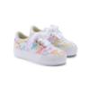 Picture of PRE ORDER A Dee Signature Summer Patty Initial Print Platform Trainer  - Bright White Multi