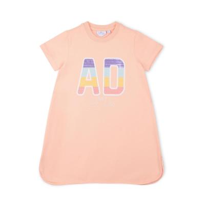 Picture of A Dee Signature Summer Saylor Sequin Artwork Dress - Peach Cream