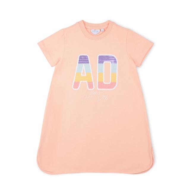 Picture of PRE ORDER A Dee Signature Summer Saylor Sequin Artwork Dress - Peach Cream