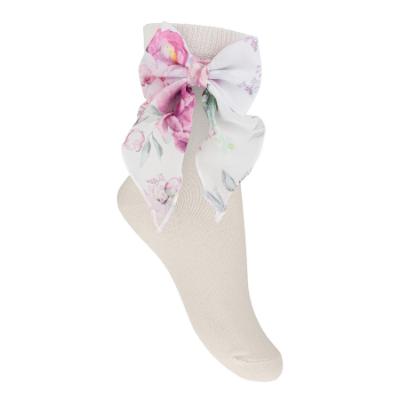 Picture of Daga Girls Blush Harmony Ankle Socks With Bow - White