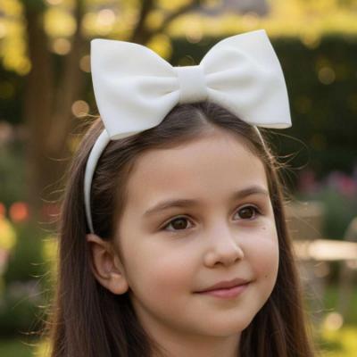Picture of Daga Girls Blush Harmony Big Bow Hairband - White