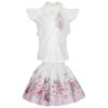Picture of PRE ORDER Daga Girls Blush Harmony Peony Skirt & Blouse Set X 2 - White Pink