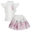 Picture of Daga Girls Blush Harmony Peony Skirt & Blouse Set X 2 - White Pink