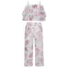 Picture of Daga Girls Blush Harmony Off Shoulder Peony Blouse & Wide Leg Bottoms Set X 2 - White Pink