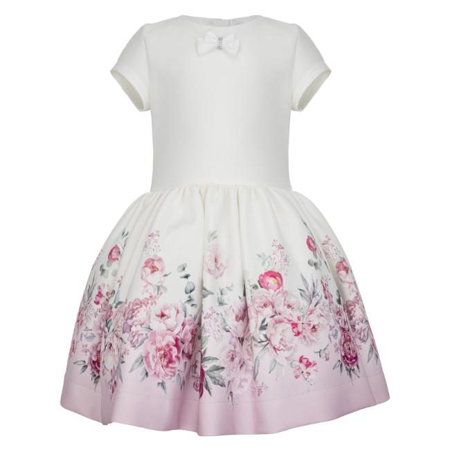 Picture of Daga Girls Blush Harmony Large Bow Back Dress - White Pink