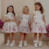 Picture of Daga Girls Blush Harmony Large Bow Back Dress - White Pink