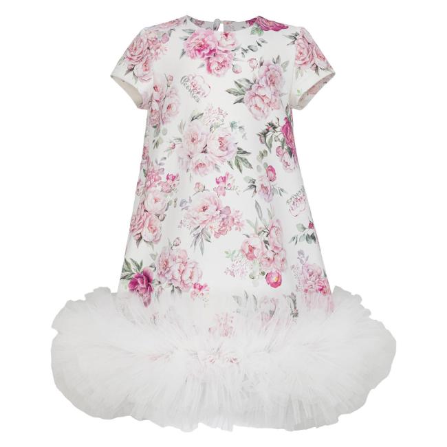 Picture of Daga Girls Blush Harmony Iconic Tulle Hem A Line Dress - White Pink