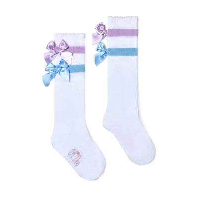 Picture of PRE ORDER A Dee Pastel Parlour Saint Knee High Bow Socks - Bright White