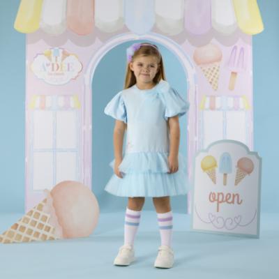 Picture of A Dee Pastel Parlour Sparkle Tulle Frill Dress - Soft Blue