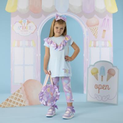 Picture of A Dee Pastel Parlour Sunni Ice Cream Print Crossbody Bag - Lilac Dreams