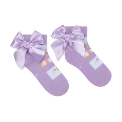 Picture of A Dee Pastel Parlour Sade Ice Cream Print Ankle Socks - Lilac Dreams