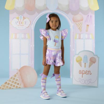 Picture of A Dee Pastel Parlour Sia Ice Cream Print Short Set - Soft Blue