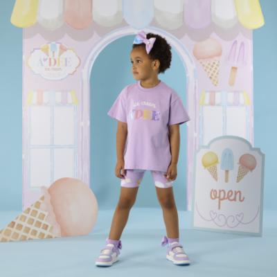 Picture of A Dee Pastel Parlour Sophia Ice Cream Print Cycling Set - Lilac Dreams