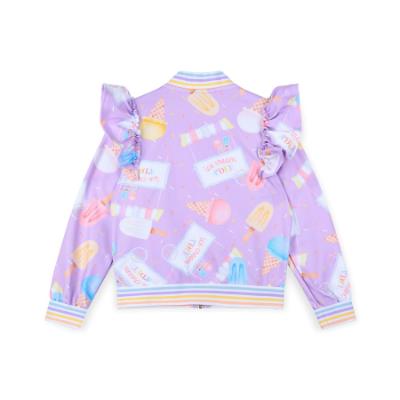 Picture of A Dee Pastel Parlour Stephanie Ice Cream Print Frill Bomber - Lilac Dreams