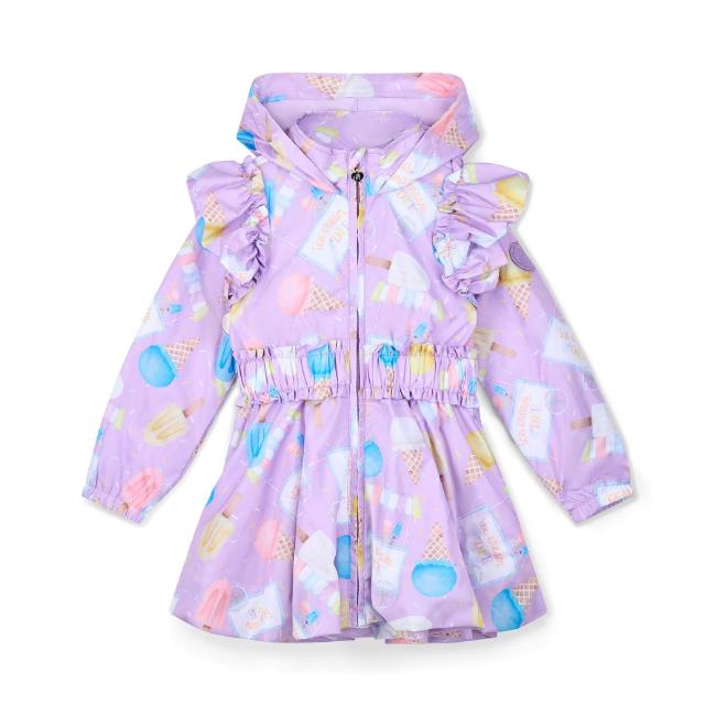 Picture of PRE ORDER A Dee Pastel Parlour Sabrina Ice Cream Print Frill Jacket - Lilac Dreams