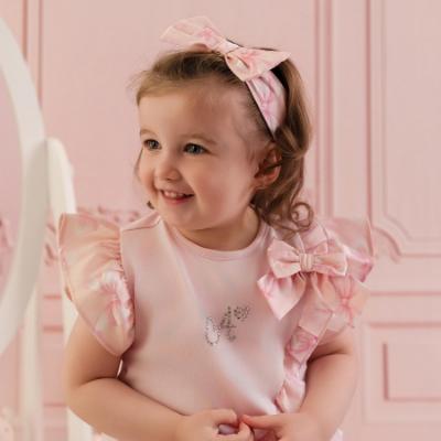 Picture of Little A Baby Girls Perfectly Pink Ora Bow Print Headband - Pink Blossom