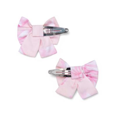 Picture of PRE ORDER Little A Baby Girls Perfectly Pink Oria Bow Print Hair Clips X 2 - Pink Blossom