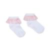 Picture of PRE ORDER Little A Baby Girls Perfectly Pink Odette Bow Print Frill Ankle Sock - Bright White