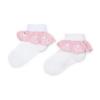 Picture of Little A Baby Girls Perfectly Pink Ona Broderie Anglaise Frill Ankle Sock - Bright White