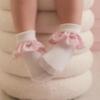 Picture of Little A Baby Girls Perfectly Pink Ona Broderie Anglaise Frill Ankle Sock - Bright White