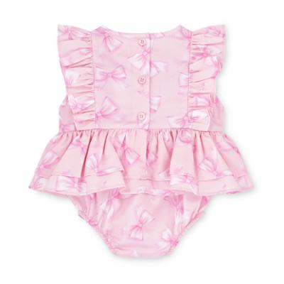 Picture of Little A Baby Girls Perfectly Pink Odessa Bow Print Romper - Pink Blossom