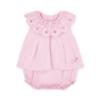 Picture of PRE ORDER Little A Baby Girls Perfectly Pink Olga Romper With Broderie Anglaise Collar- Pink Blossom