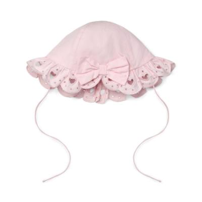 Picture of Little A Perfectly Pink Olsen Broderie Anglaise Sunhat - Pink Blossom