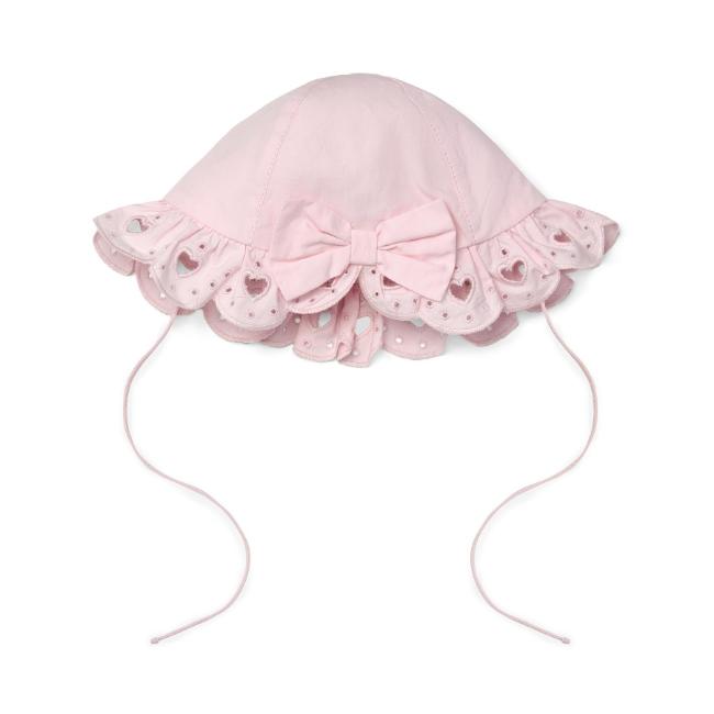 Picture of Little A Perfectly Pink Olsen Broderie Anglaise Sunhat - Pink Blossom