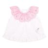 Picture of Little A Baby Girls Perfectly Pink Orla Jam Pant Set With Broderie Anglaise Collar - Bright White