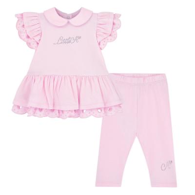 Picture of Little A Baby Girls Perfectly Pink Orellia Broderie Anglaise Legging Set X 2 - Pink Blossom