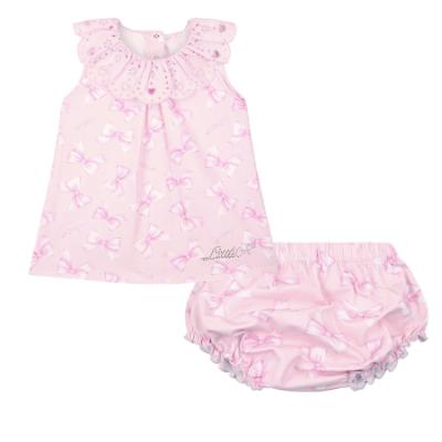 Picture of PRE ORDER Little A Baby Girls Perfectly Pink Opal Bow Print Dress - Pink Blossom