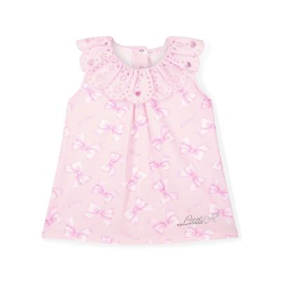 Picture of Little A Baby Girls Perfectly Pink Opal Bow Print Dress - Pink Blossom