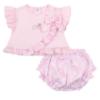 Picture of Little A Baby Girls Perfectly Pink Ocean Bow Print Jam Pant Set - Pink Blossom
