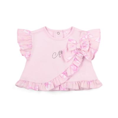 Picture of Little A Baby Girls Perfectly Pink Ocean Bow Print Jam Pant Set - Pink Blossom