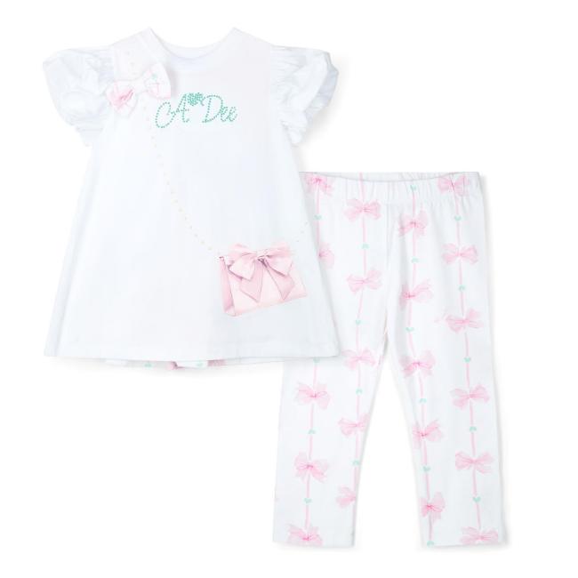 Picture of A Dee Bowtique Chic Rita Handbag Legging Set X 2 - Bright White