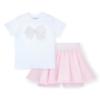 Picture of PRE ORDER A Dee Bowtique Chic Rose Diamante Bow Skort Set X 2 - Bright White